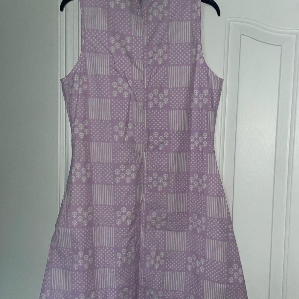 Julia Amory Baby Jane Poplin Mini Dress In Lilac Patchwork Sz Medium NWOT - Picture 6 of 7